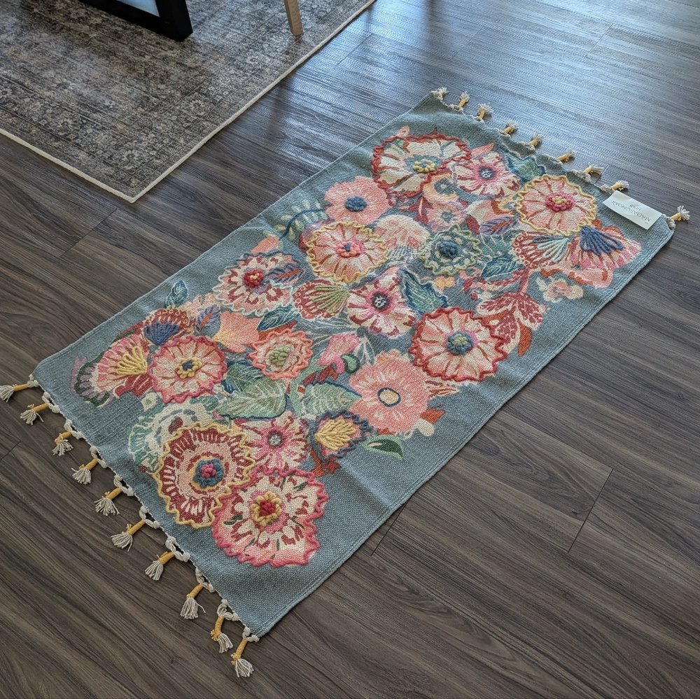 Floral patterned rug